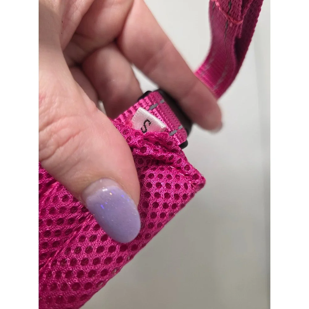 DogFad Pink Dog Harness Small Adjustable Mesh Reflective